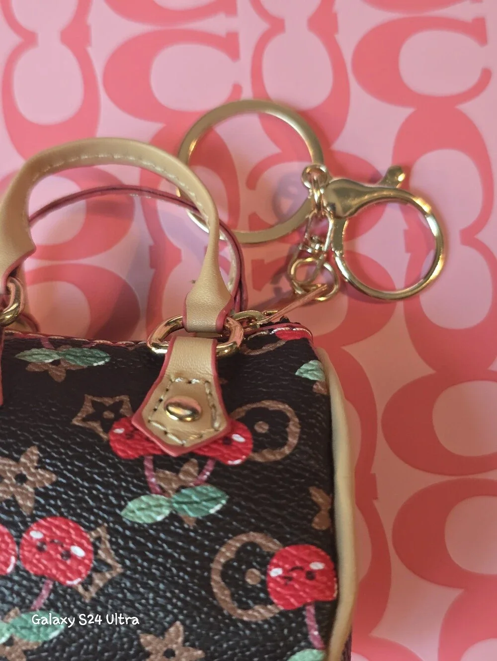Cherry Mini Coin Purse Bag Charm/ Keychain NEW